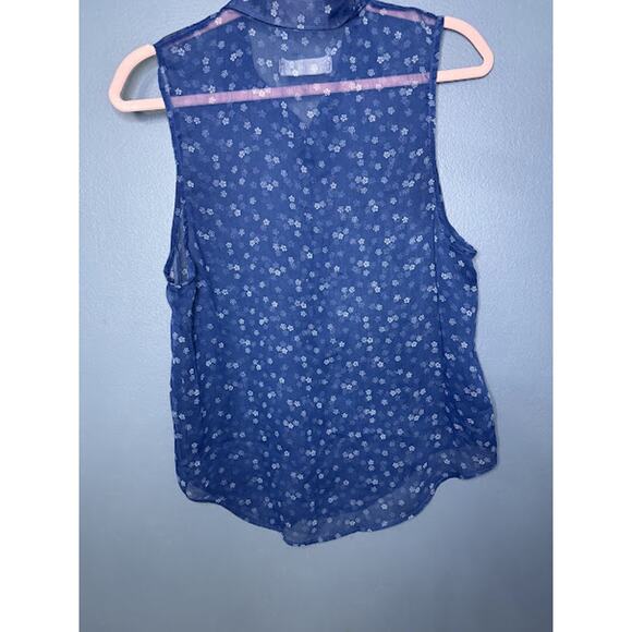 Abercrombie & Fitch Button Up Tank Juniors Size Small Floral Vintage Y2K Ditsy - Picture 2 of 5